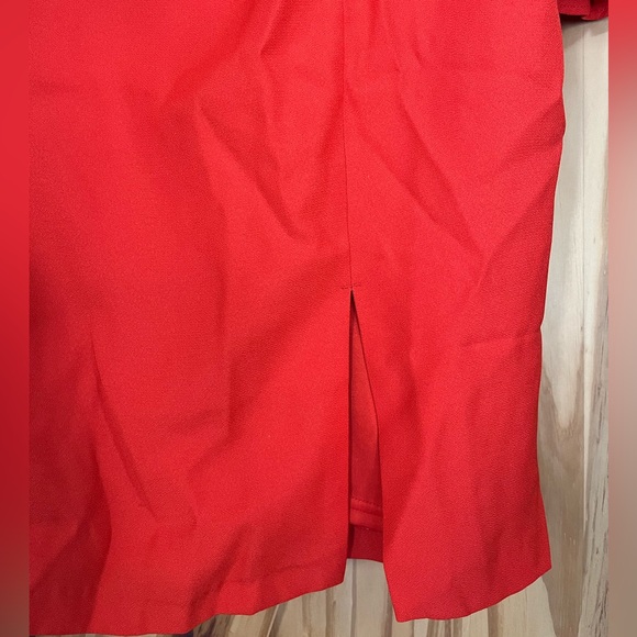 Orange off the shoulder sleeve detail dress - Picture 4 of 6